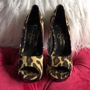 Jessica Simpson Printed Peep Toe Pumps